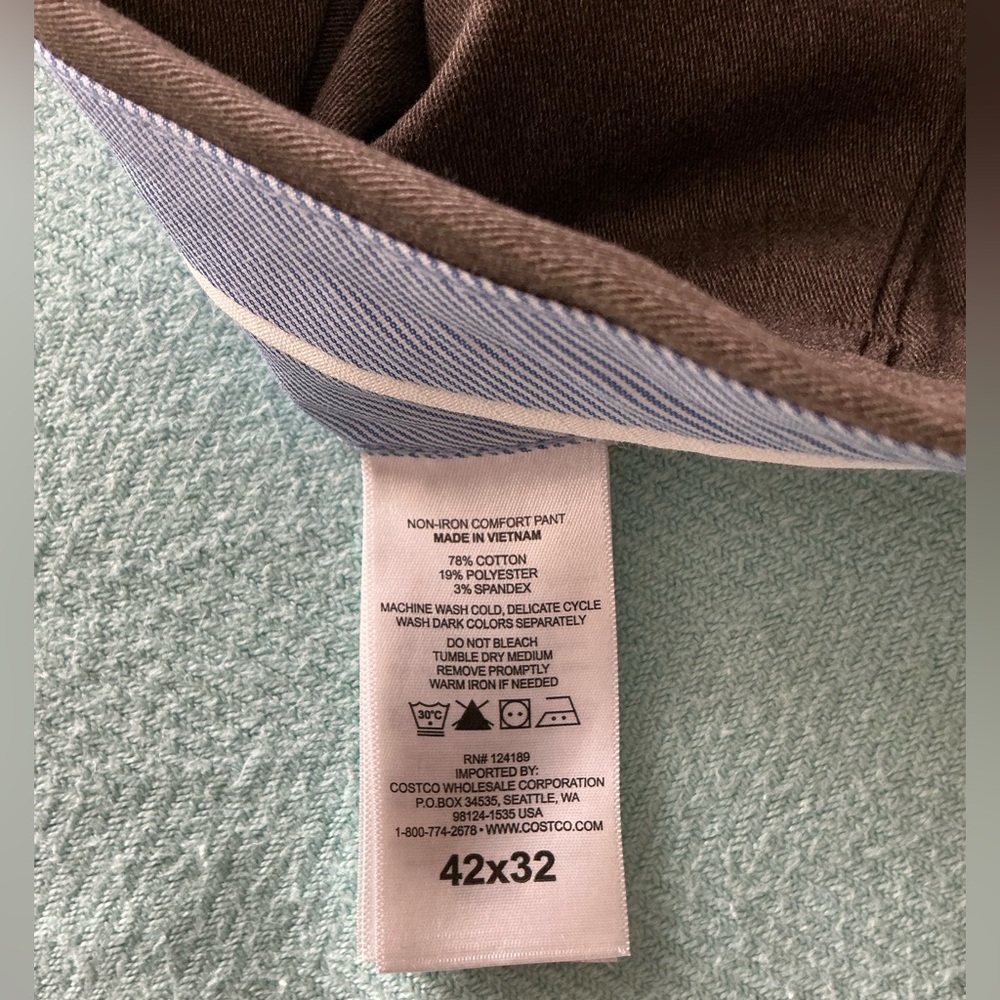 Kirkland Signature Brown Non-Iron Pants